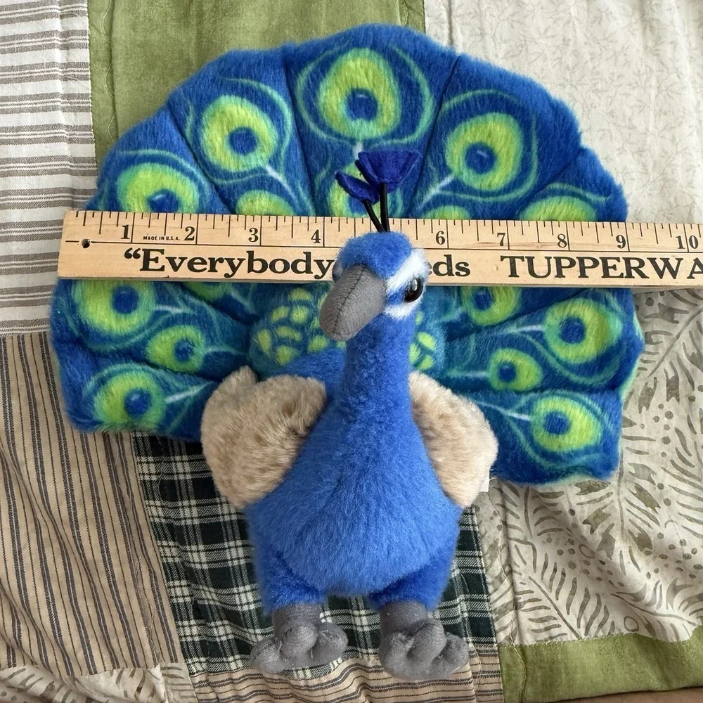 Wild Republic Peacock Plush Stuffed Animal 2020 Blue Green Soft Toy 12